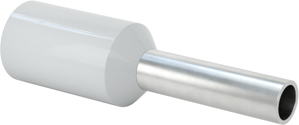 Yalıtımlı Tel Uçları, Bir adet 22-20 AWG Tel için, 0.24" Pim Uzunluğu, Gri