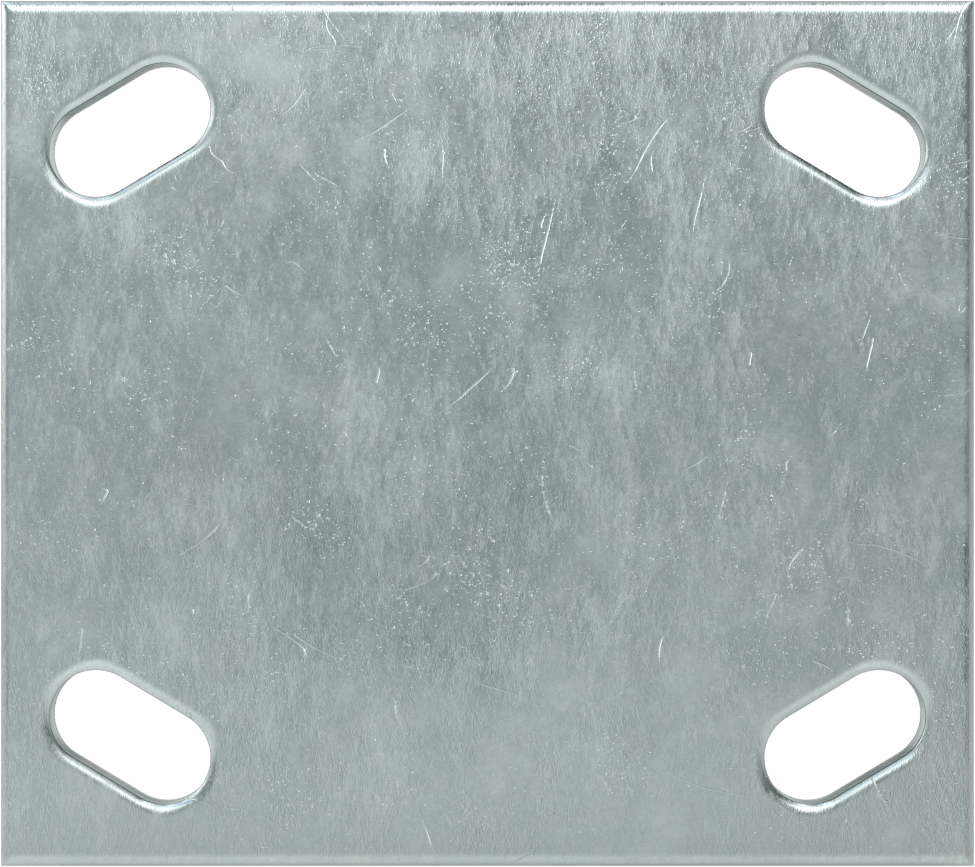 4-1/2" x 4" Plakalı Yüksek Kapasiteli Spartan Tekerlek, 5" x 1-1/2" Açık Rulmanlı Poliüretan Tekerlekli Sabit