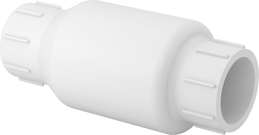 İçme Suyu için PVC Çekvalf, Yaylı Pistonlu, Beyaz, 1 Soket Bağlantısı