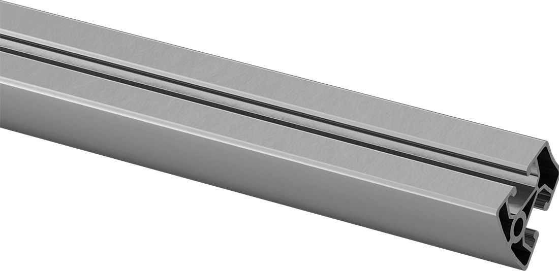 T-Yivli Çerçeve Rayı, Tek Yarıçaplı İki Yuvalı Ray, Gümüş, 40 mm Kare