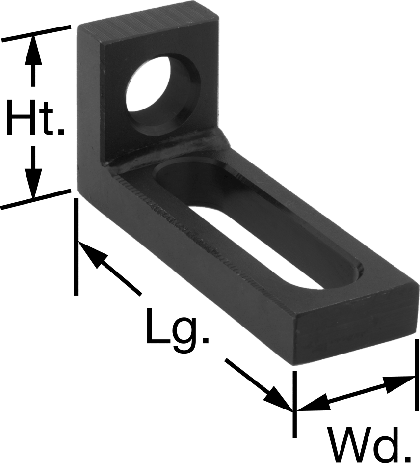3-5/8" Uzunluk x 1-5/8" Yükseklik Kaynak Fikstür Masası için Dik Açı Braket — Dik Açı Braket, Çelik, Kaynak
