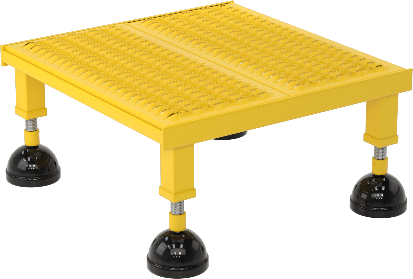 Yuvarlanan Çalışma Platformu, Sarı Toz Boyalı Çelik, 8-3/4" ila 12" Yükseklik x 26" Genişlik Toplam — 1, Cal/OSHA Compliant Title 8 Secti…