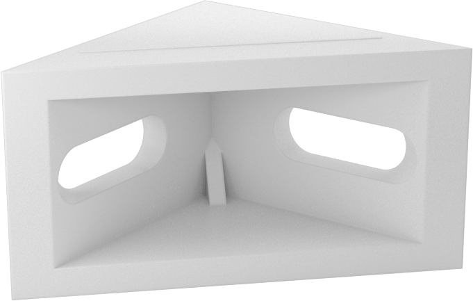 Beyaz Plastik Köşe Braketi, 1" x 1" x 11/16"