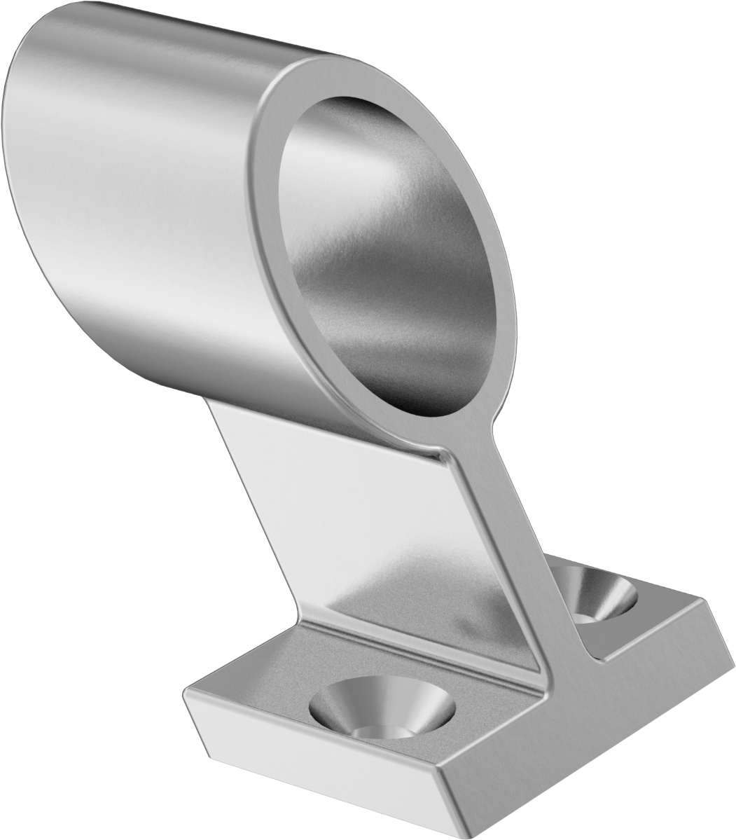 Paslanmaz Çelik Giydirme Çerçeve Bağlantı Elemanı, Ray Desteği, Dikdörtgen Ofset Flanş — 316 Stainless Steel, Stainless Steel, Delikli Ra…