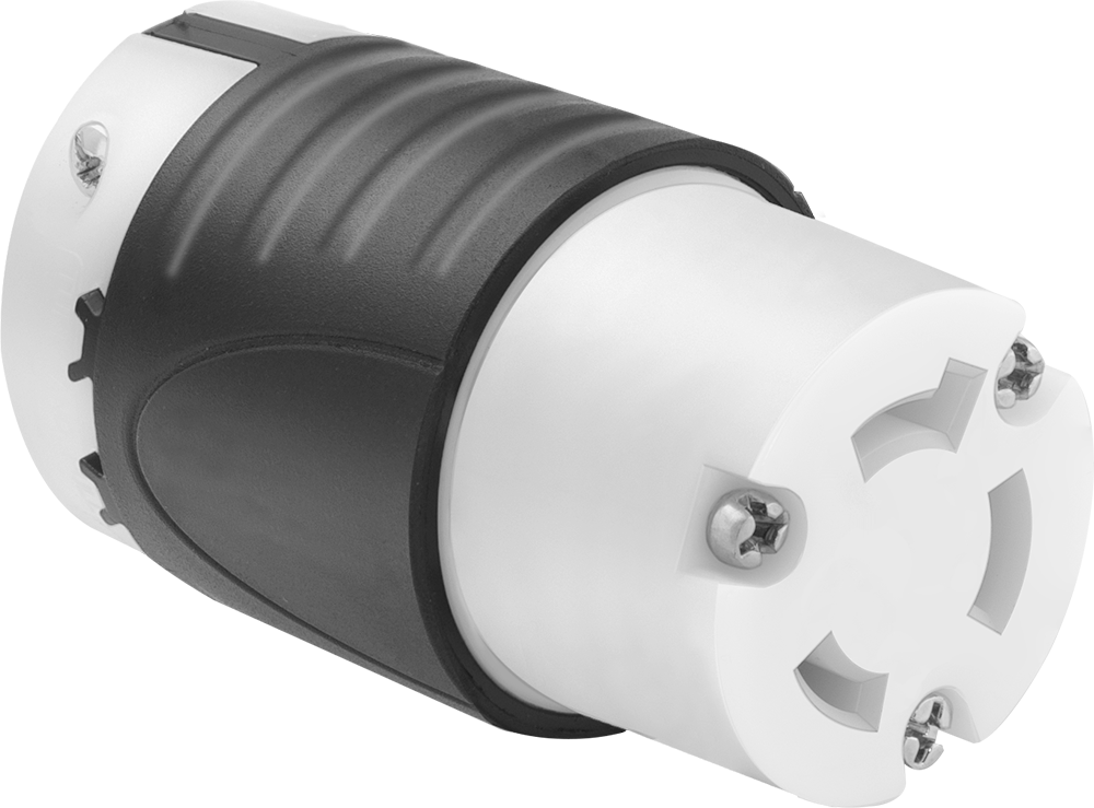 Döndürerek Kilitleme Konektörü, Üç yuvalı dişi priz, Topraklanmış, NEMA L7-30 — 277V AC, 30A, Dişi