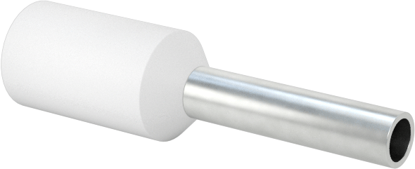Yalıtımlı Tel Uçları, Bir adet 24-20 AWG Tel için, 0.24" Pim Uzunluğu, Beyaz