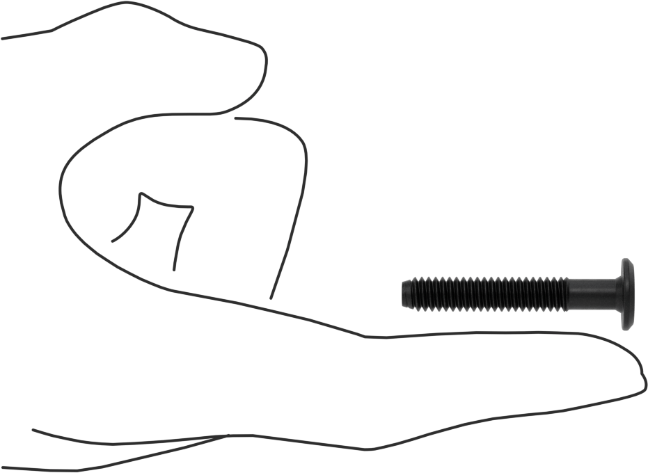 Ahşap için Bağlama Vidaları, Siyah, 1/4"-20, 1.181" Diş Uzunluğu, 1.578 inç Uzunluk, 0.519 inç Başlık
