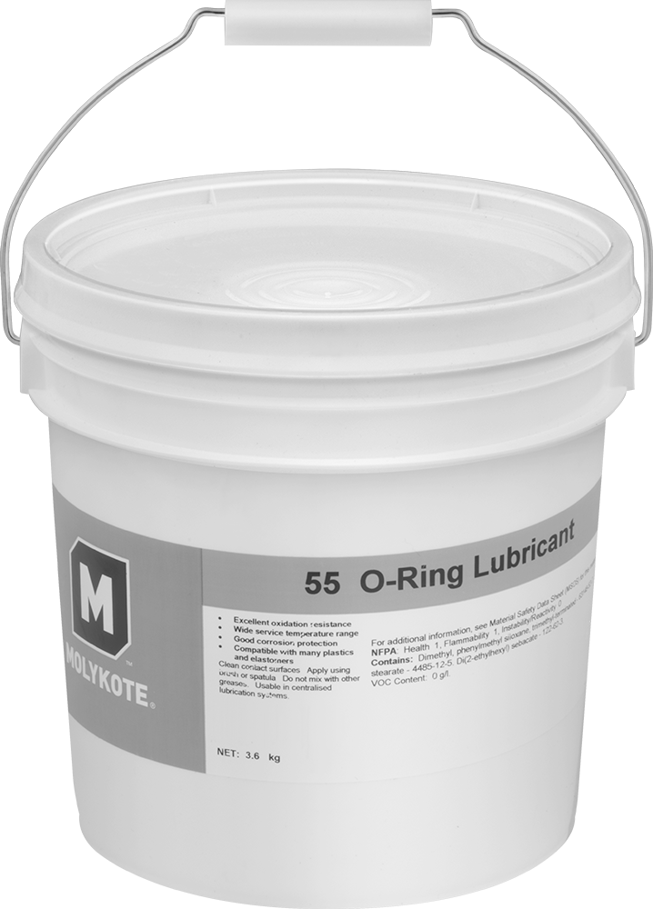 Conta ve O-Ring Gres Yağı, Dupont Molykote 55, 8 lbs. Kova