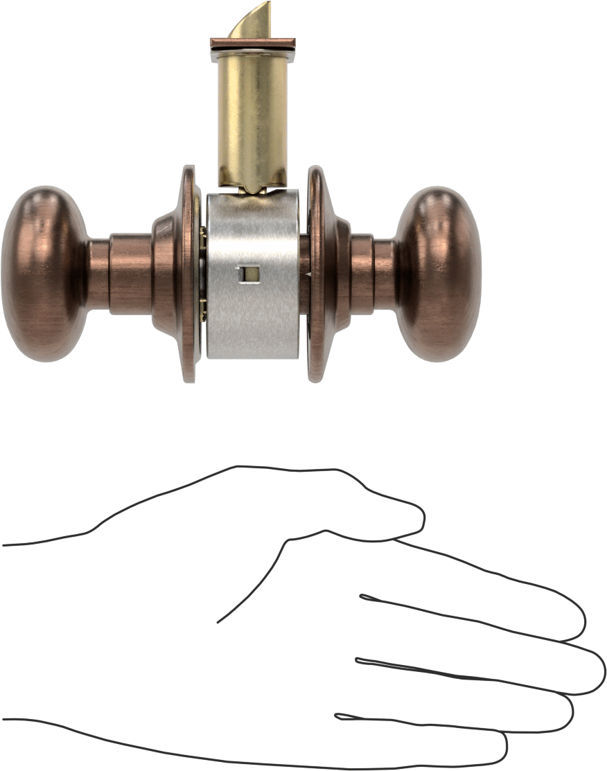 Kapı Topuzu, 2-3/4" arka mesafeli, Koyu Bronz Kaplama