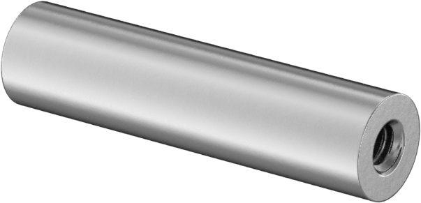 Dişli Yuvarlak Ayırıcı, Çinko Kaplamalı Pirinç, 1/8" Dış Çap, 1/2" Uzunluk, 0-80 Diş Boyutu
