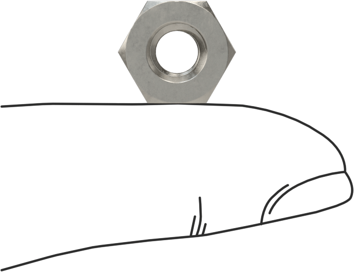 18-8 Paslanmaz Çelik Sol Dişli Altıköşe Somun, 1/4"-20 Diş Boyutu