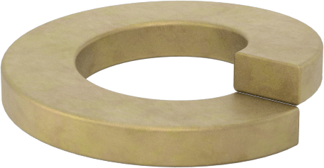 Çinko-Sarı-Kromat Kaplı Çelik Yaylı Pul, 1/4" Vida Boyutu için, 0.26" İç Çap, 0.487" Dış Çap