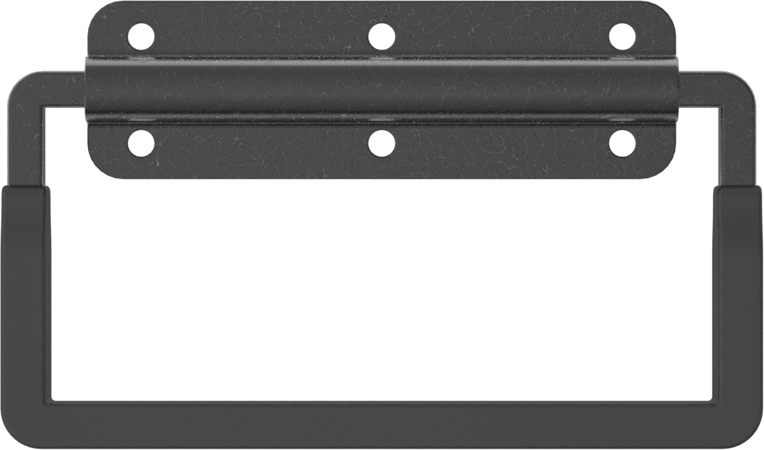 Montaj Plakalı Katlanabilir Dikdörtgen Çekme Kolu, Dişsiz Geçiş Deliği, 4-5/8" Genişlikte Sap — Katlanabilir, Çekme, 4 1⁄8", Alüminyum