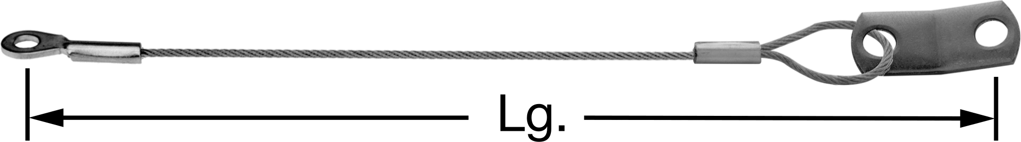 Göz-Tırnak İpi, Galvanizli Çelik, 1/8" Çap, 3 Fit Uzunluk