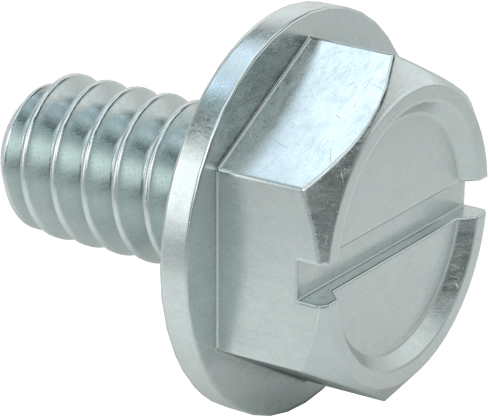 Metal için Altıköşe Başlı Diş Açıcı Vidalar, Harici Altıgen/Yivli Tahrik, 6-32 Diş, 1/4" Uzunluk