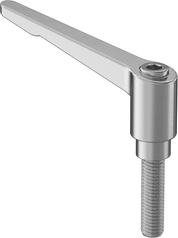 303 Paslanmaz Çelik Ayarlanabilir Tutamak, M8 x 1.25 mm Diş Boyutu x 30 mm Uzunlukta Saplama