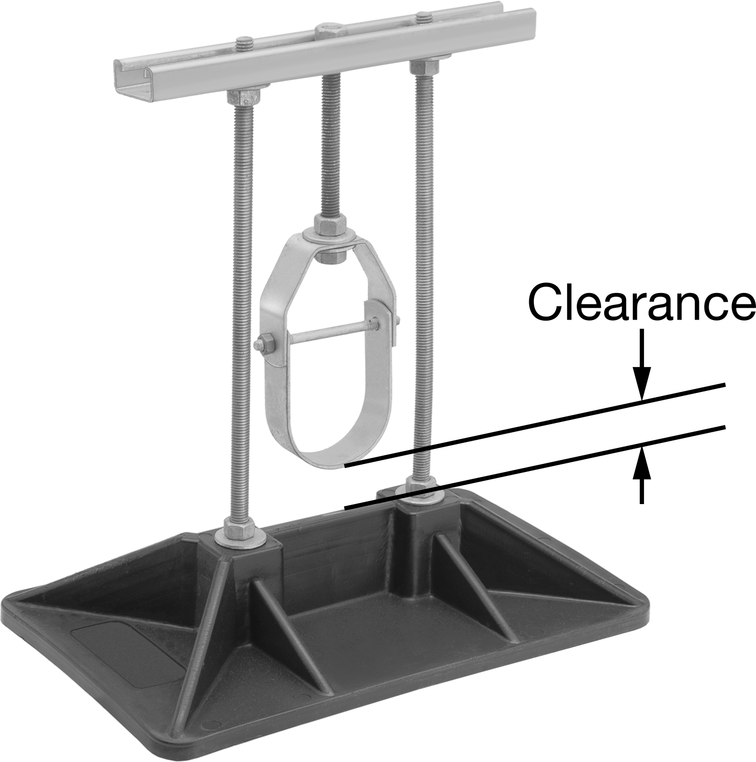 With Strut Channel and Loop Hanger