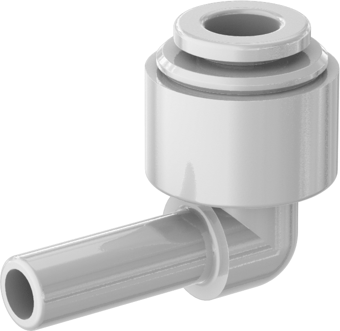 Gıda ve İçecek için İt-Bağlantı Elemanı, Dirsek, 1/4" Boru Gövde Dış Çapı x 1/4" Boru Dış Çapı için, Beyaz