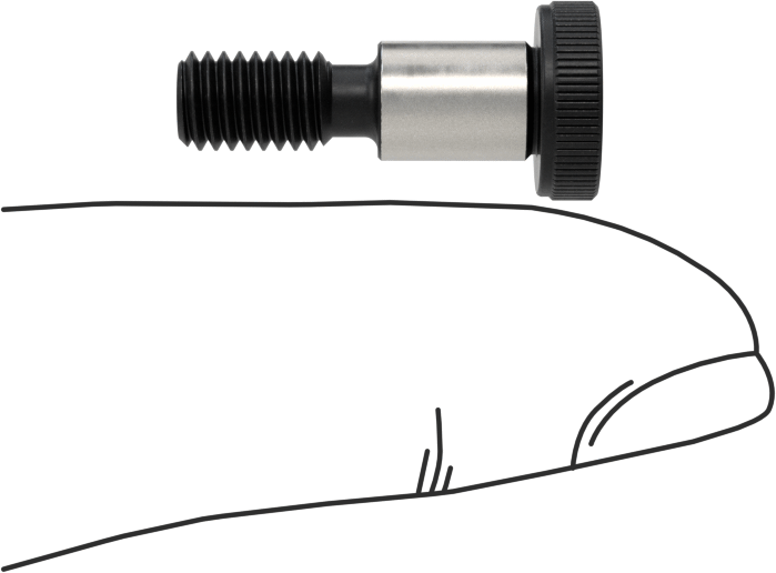 Düşük Profilli Omuzlu Vida, 6 mm Omuz Çapı, 8 mm Omuz Uzunluğu, M5 x 0.8 mm Diş