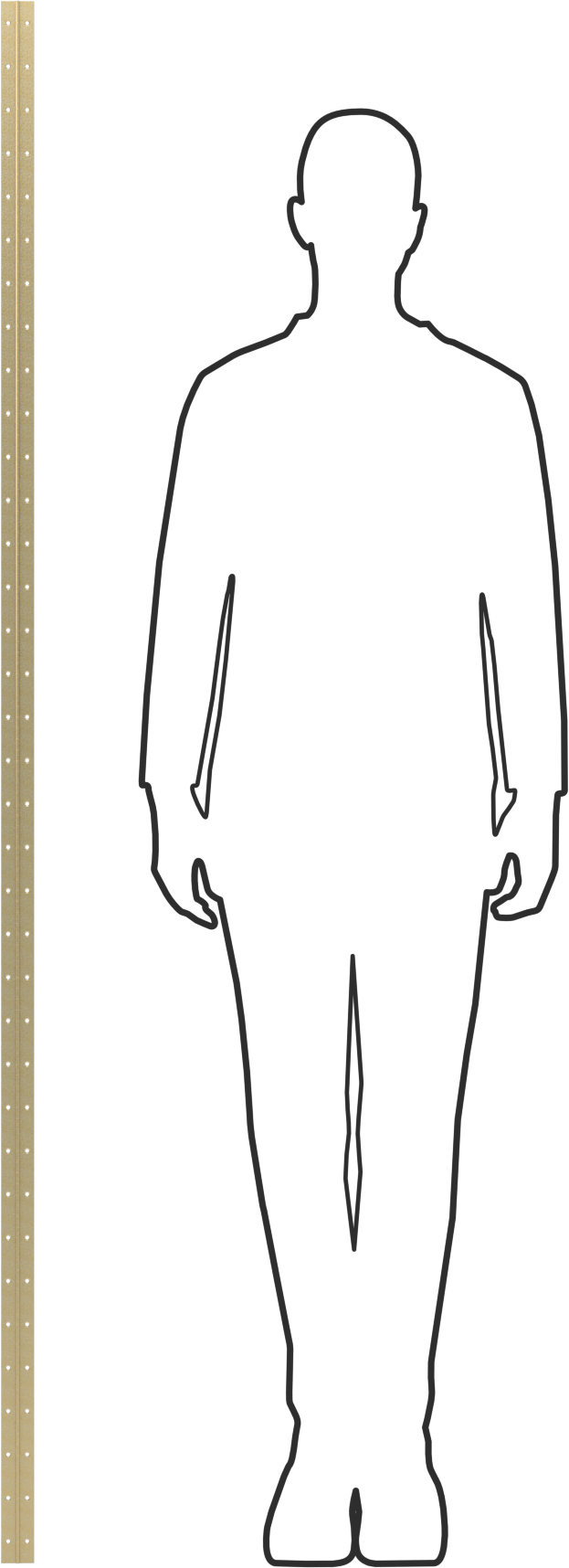 Delikli Piyano Menteşesi, Pirinç Kaplamalı Çelik, 1-1/2" Genişlik, 0.174" Mafsal Çapı, 6' Uzunluk