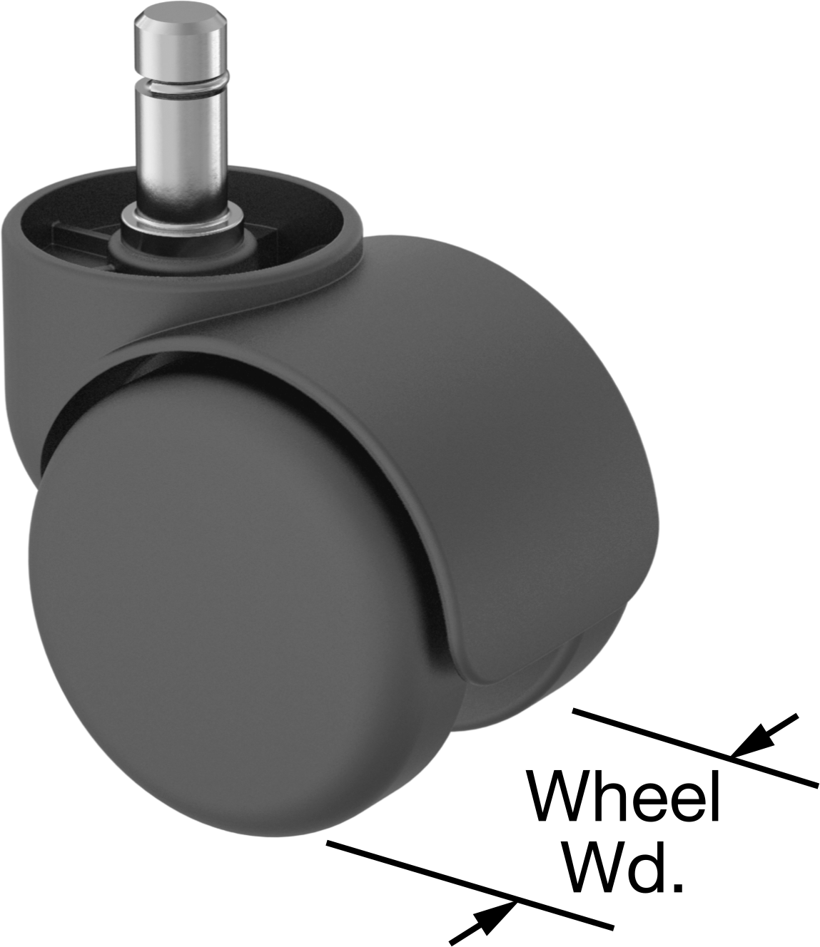Swivel with Grip Ring, Plastic Hood, Automatic Brake, and Oversized Neck