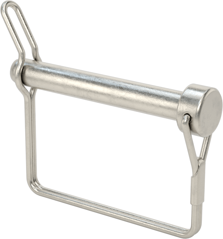 Tel Tutuculu 18-8 Paslanmaz Çelik Çatal Pim, Halka ve Tırnaklı Sqd, 3/8" Çap, 2-1/2" Kullanılabilir Uzunluk — 3⁄8", 2 1⁄2", Kare