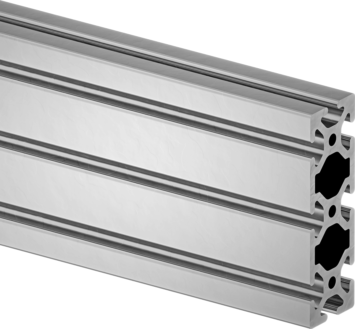 T-Yivli Çerçeve, Üçlü Ray, Gümüş, 120 mm Yükseklik x 40 mm Genişlik