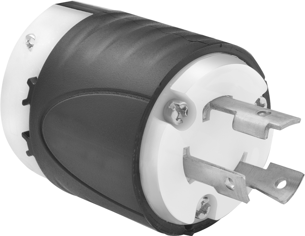 Döndürerek Kilitleme Konektörü, Üç Bıçaklı Düz Fiş, Topraklanmış, NEMA L5-30 — L5-30, 125V AC, 30 amp