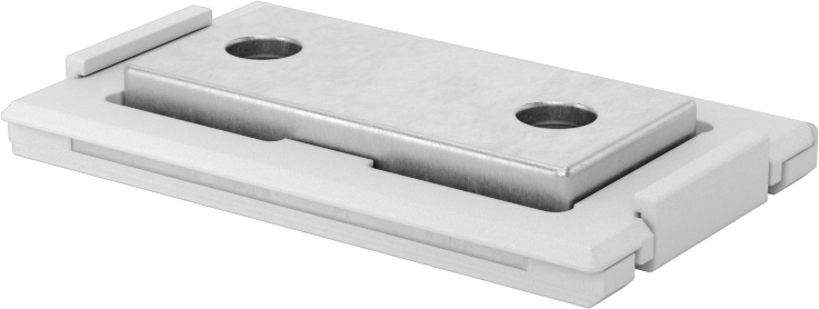 Düşük Profilli Kovanlı Yatak Taşıyıcı ve Kılavuz Ray, Eksenel/Paralel Ray Hatalı Hizalama ve 27 mm Ray Genişliği için — 24 mm, 40 mm, Çinko