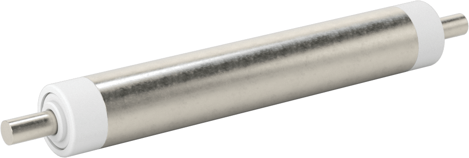 3/4 inç Çapında Konveyör Makarası, 1/4" Yuvarlak Mil, 4-7/8" çerçeve genişliği arası için — 3⁄4", Paslanmaz Çelik, Yuvarlak