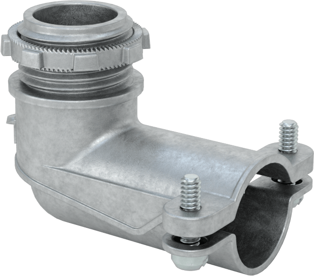 Esnek Metal Kanal için Çinko Adaptör, ve Zırhlı Kablo, 90 Derece, 1/2 Kanal x NPSM Erkek — Screw Clamp, Threaded, 90° Dirsek, 1⁄2