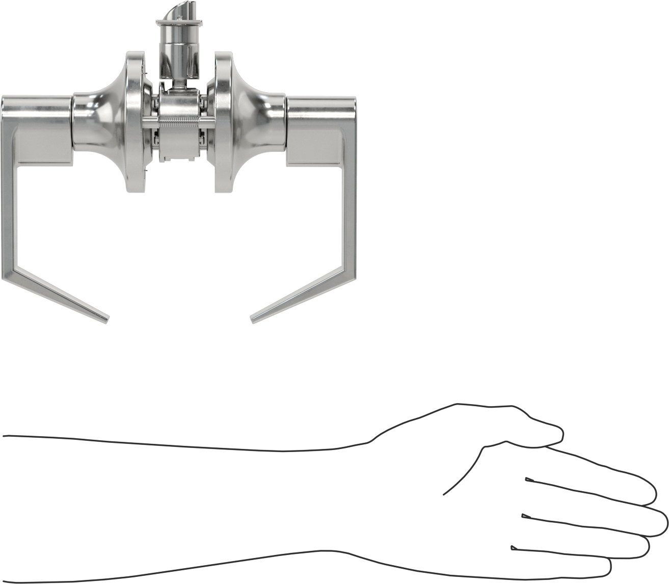 Assa Abloy Accentra (Yale) 5300Ln Kapı Kolu, 8 Para Yiv, Anahtar Kilitli, 2-3/8" Boğaz Mesafesi