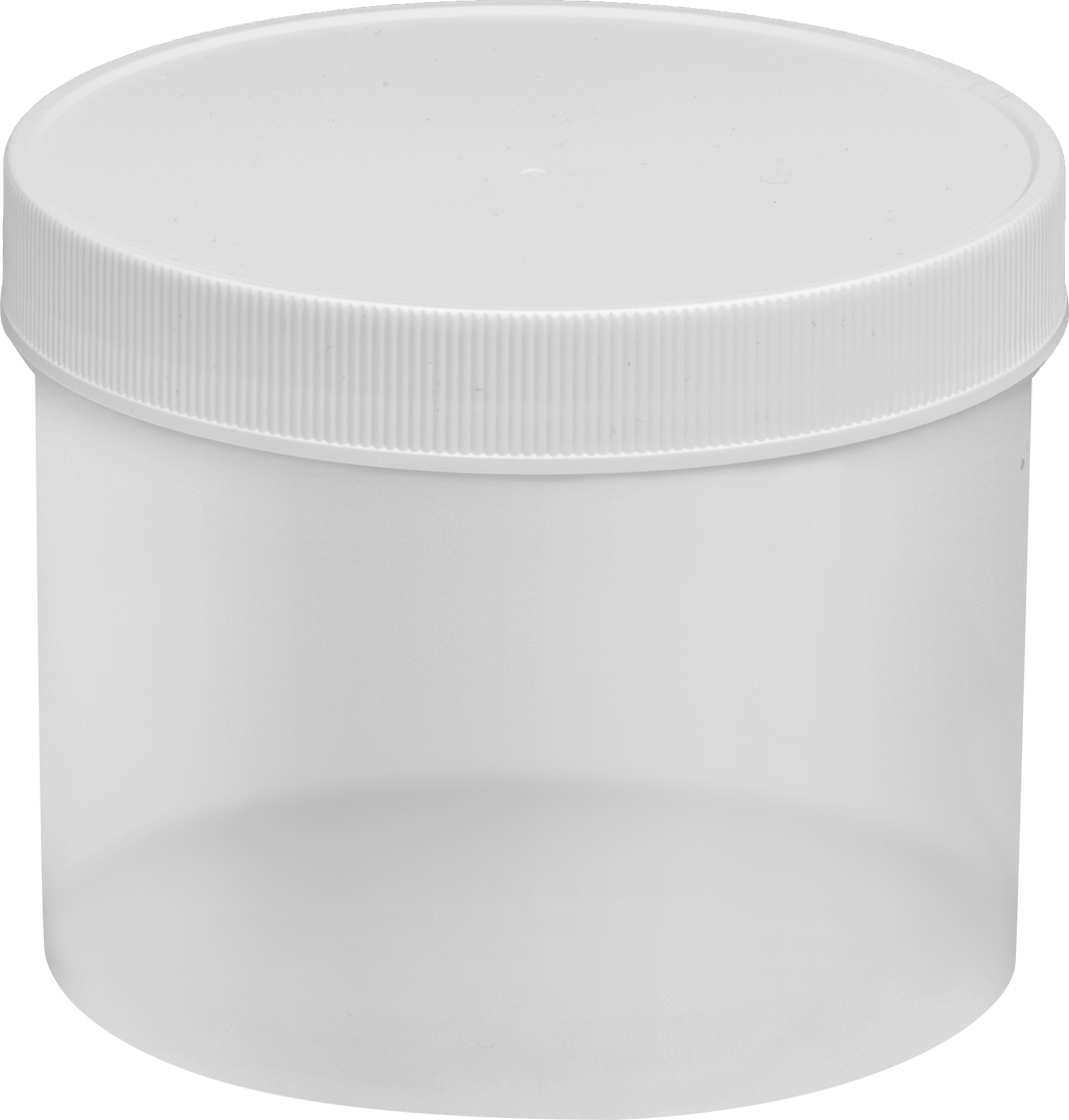 Yarı Şeffaf Polipropilen Plastik Kavanoz, 32 FL oz/950 ml Kapasite, 4-3/4" Çap — 32 fl. oz., 950 ml, 3 7⁄8", Plastic, Polypropylene