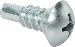 Metal için Oval Başlı Delme Vidaları, Çinko Kaplı Çelik, Numara 8 Vida Boyutu