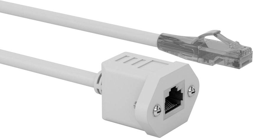 Panele Monte Ethernet Kablosu, RJ45 Fiş ve Soket, Kategori 6, 3 Fit Uzunluk