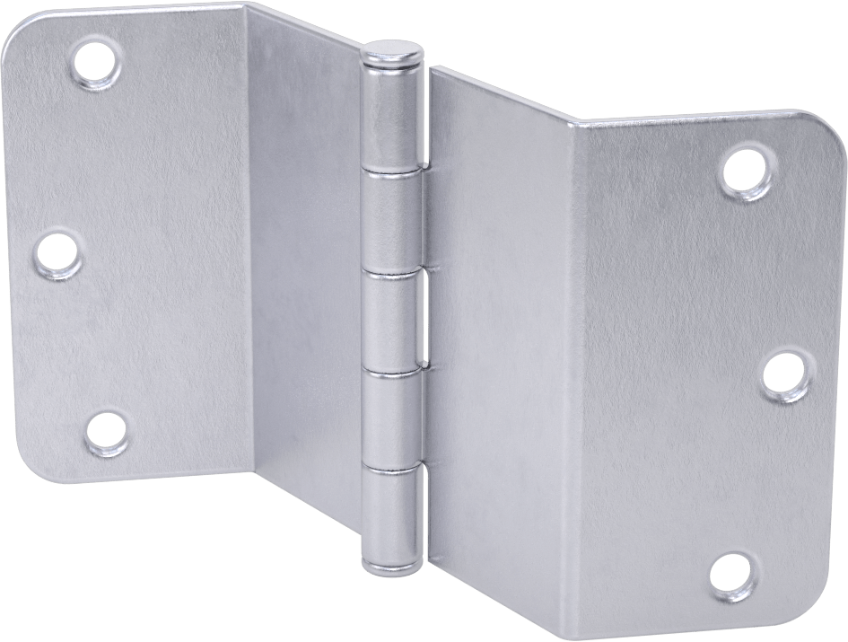 Delikli Ekstra Geniş Gömme Montajlı Menteşe, Nikel Kaplamalı Düşük Karbonlu Çelik, 3-1/2" Yükseklik x 1-5/8" Genişlik Yaprak