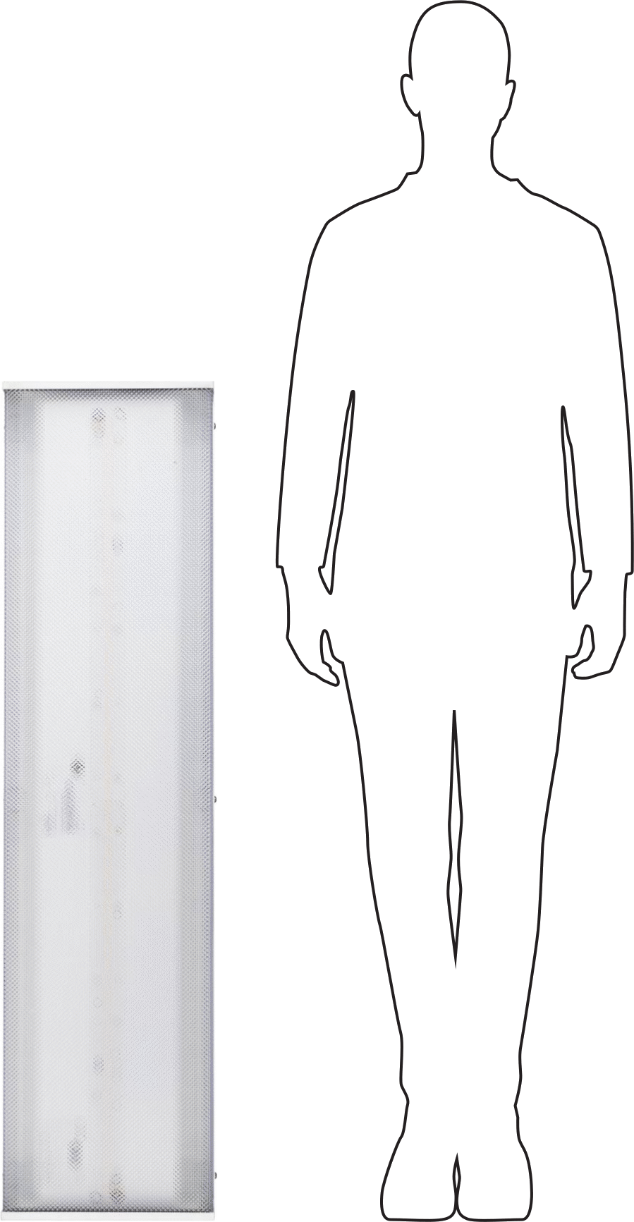 Darbeye Dayanıklı Tavan Işığı, 48-3/4" Uzunluk x 12-1/4" Genişlik x 2-3/4" Toplam Yükseklik, 4975 lümen