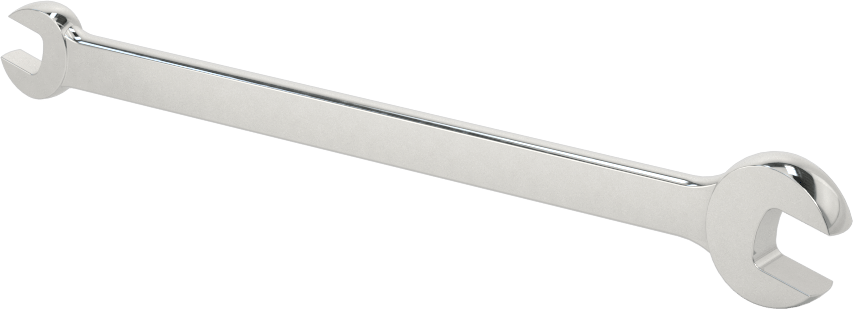 Çift Açık Uçlu Anahtar, Parlak Krom Kaplama, 3/16" x 1/4" Boyut, 3-7/8" Toplam Uzunluk