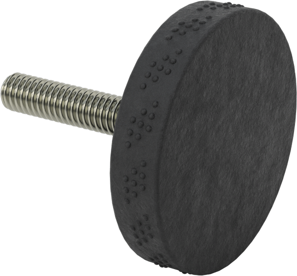 Rahat Tutuşlu Plastik Tırtıllı Düğme, 5/16"-18 Dişli 1-1/2" Uzunlukta Saplama, 2" Baş Çapı — 5⁄16"-18, 1 1⁄2", Tırtıllı Başlık
