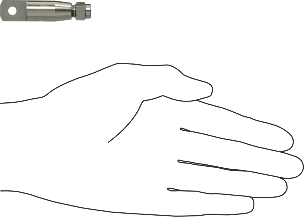 Plug-Lock Tel Halat Bağlantı Parçası - Kaldırma için, Çelik, Halkalı Uç, 3/64" ila 1/16" Halat Çapı için