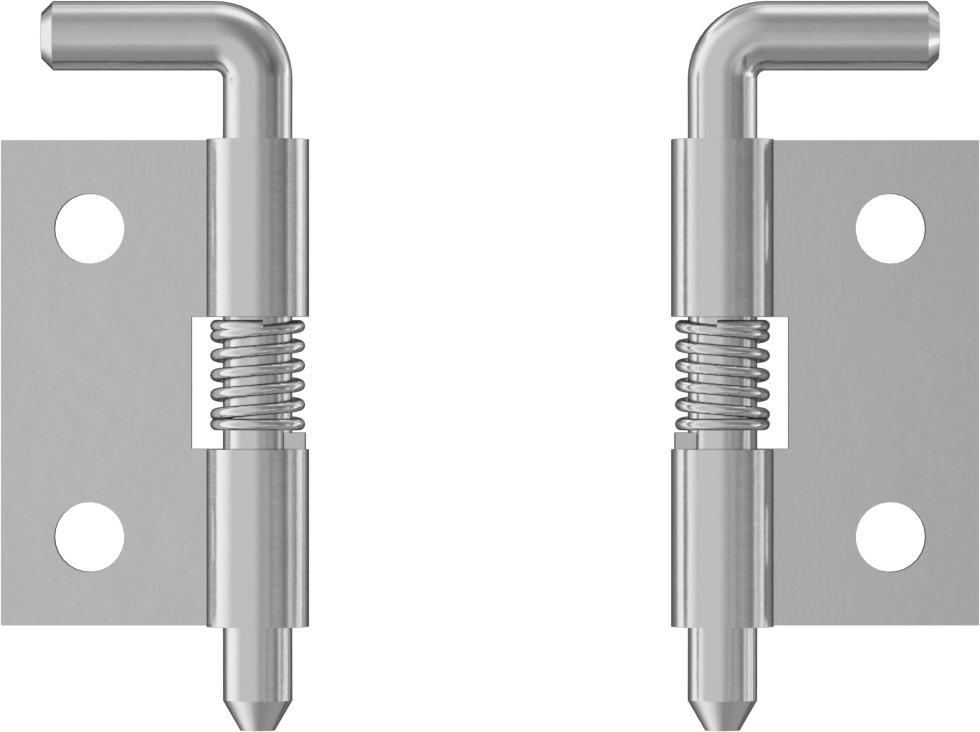 Çekerek Açılan Hızlı Bağlantı Menteşesi, Delikli, Çinko Kaplı Çelik, 7/8" x 1/2" Kapı Kanadı
