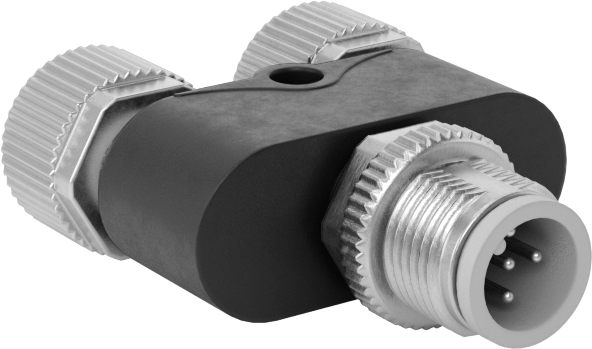 Mikro M12 Ayırıcı, Düz Erkek Fiş x Düz Dişi Soket, A Kodlu — 5, Ayırıcı, Düz