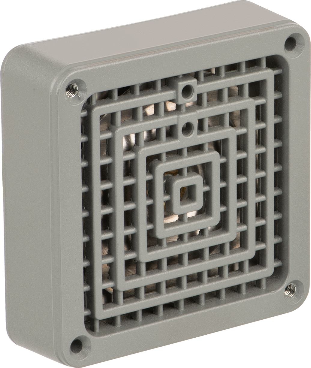 Yıkanabilir Buzzer, Korna, 24V AC, 6" Genişlik x 4-1/2" Yükseklik — 24V AC, Aşındırıcı, Tozlu, Dış Mekan, Yıkama, Islak, 94 dB ila 100 dB…