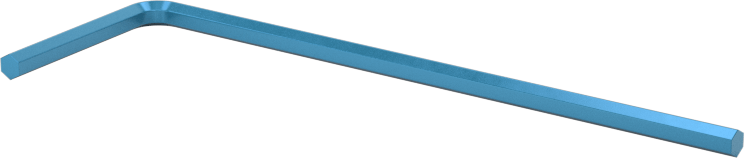 Mavi Boyalı Alaşımlı Çelik Altıgen L Anahtarı, 1.5 mm Tahrik Boyutu, 1-3/4" Toplam Uzunluk