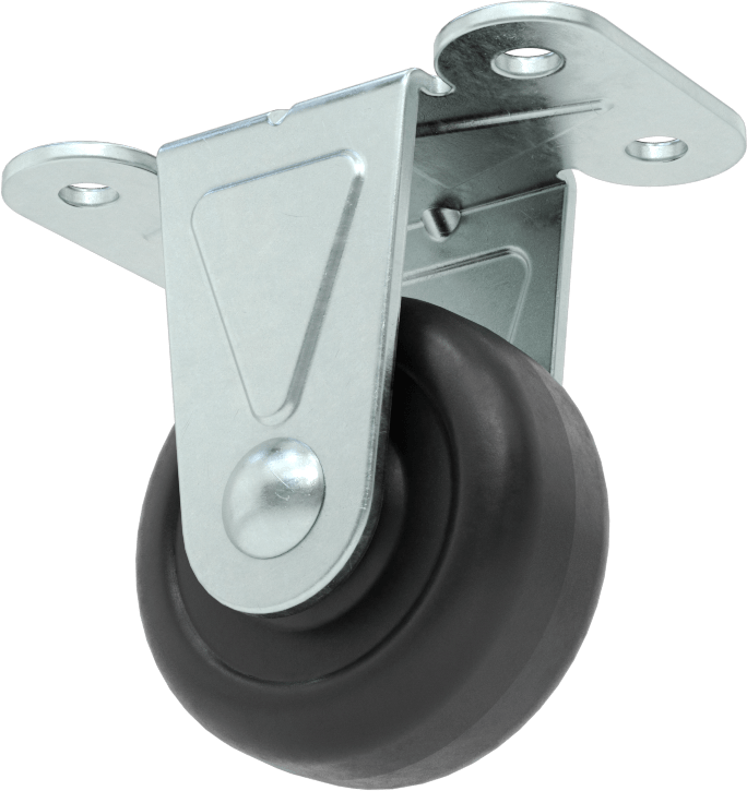 3" x 1-3/4" Plakalı Mighty-Lite Tekerlek, 2" Çapında 70A Durometre Kauçuk Tekerlekli Sert — 2", Levha, Sert