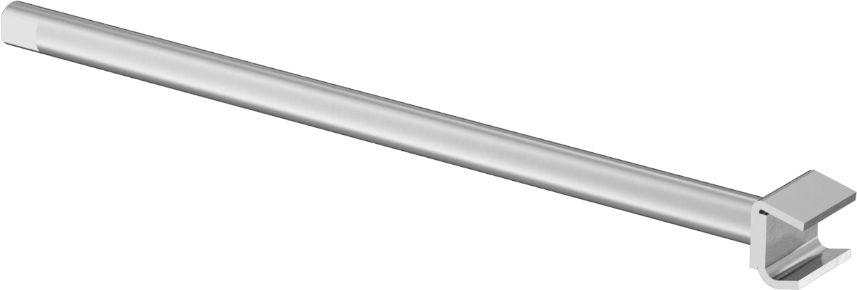 Konveyör Kılavuzu için Paslanmaz Çelik Kelepçeli 10" Uzunlukta Sağlam Montaj Çubuğu — Montaj Çubuğu, 1⁄2", 10"