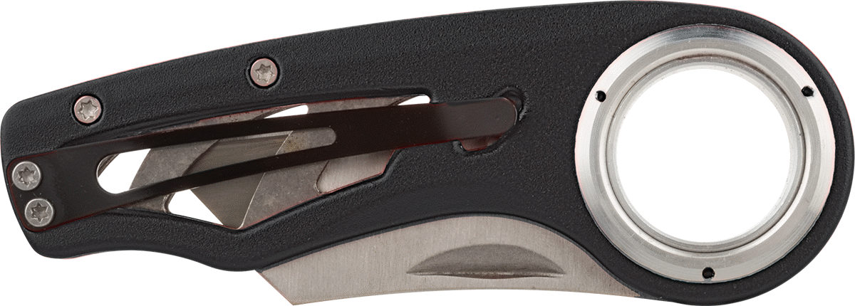 Katlanabilir Maket Bıçağı, 2-3/8" Uzunluk x 3/4" Genişlik x 0.024" Kalınlık Bıçak, Siyah Çelik Tutamak