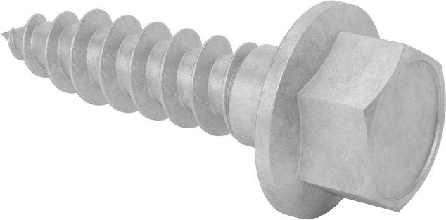 Ahşap için Flanşlı Altıköşe Başlı Vidalar, Sıcak Daldırma Galvanizli Çelik, 1/4" Boyut, 1" Uzunluk