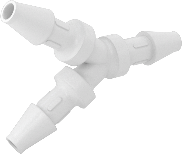 Gıda ve İçecek için Süper Akışlı Tırnaklı Bağlantı Elemanı, 1/8" İç Çaplı Boru için Plastik Y Konektörü