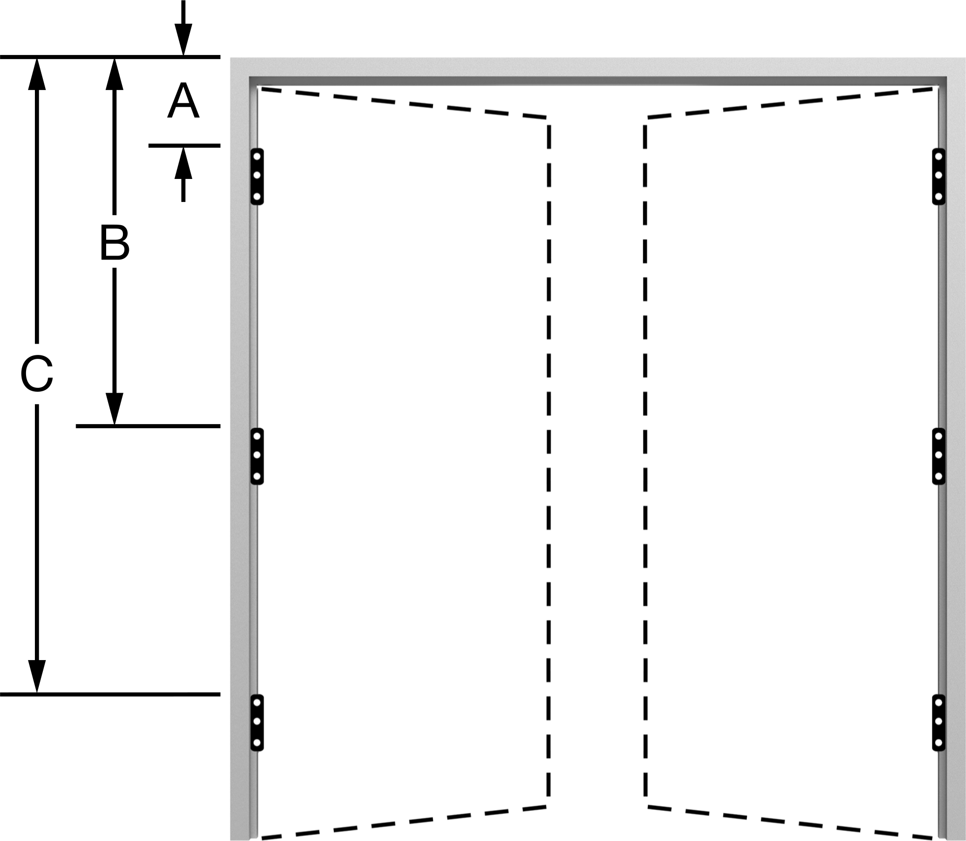 Shown with Hinge Locations